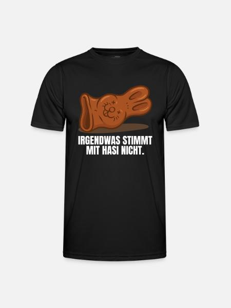 Schokoladenhase Ostern - Männer Funktions-T-Shirt - Schwarz