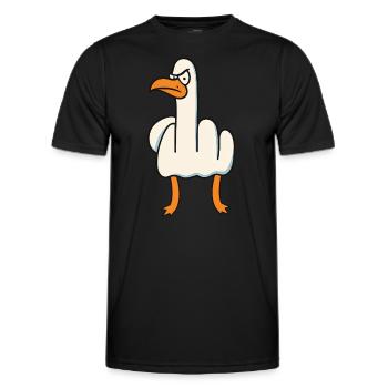 Mittelfinger Gans Möwe - Männer Funktions-T-Shirt - Schwarz - Vorne - AI Model Male 178 dark (178cm)