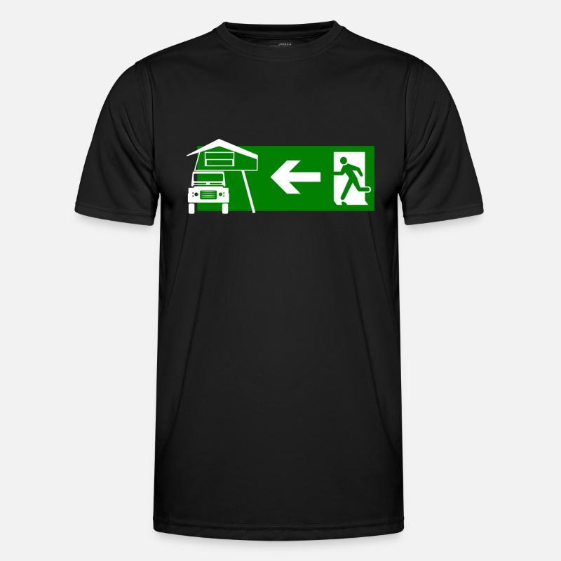 Dachzelt Exit - Männer Funktions-T-Shirt - Schwarz