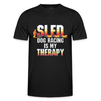Sled dogs and sledging therapy - Men's Functional T-Shirt - black - Front - AI Model Male 178 dark (178cm)