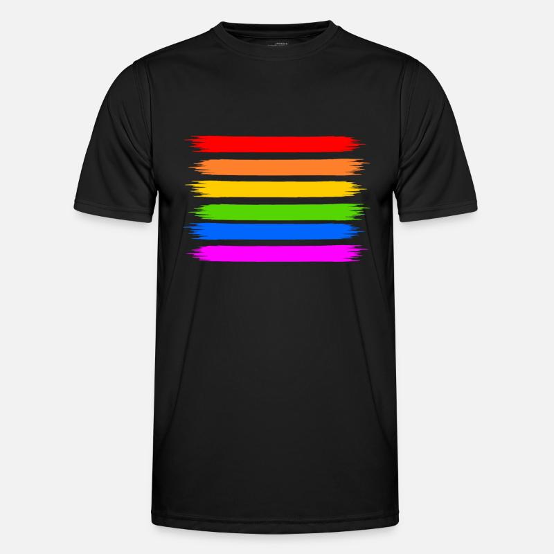 Regenbogen Regenbogenfahne - Männer Funktions-T-Shirt - Schwarz