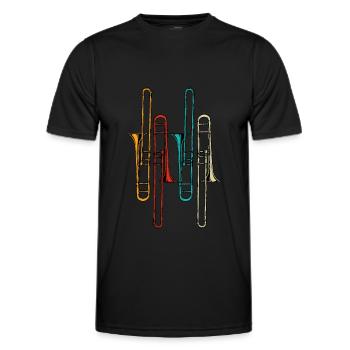 Cadeau vintage de trombone pour les joueurs de trombone - T-shirt sport Homme - noir - Devant - AI Model Male 178 dark (178cm)
