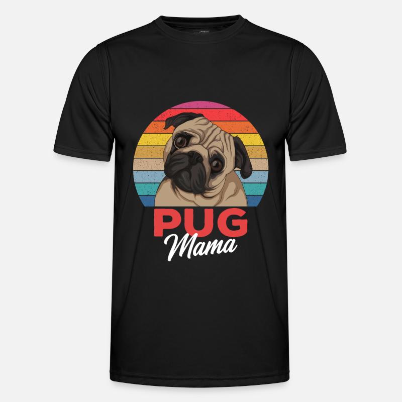 Mops Mama Hundehalterin Geschenkidee - Männer Funktions-T-Shirt - Schwarz