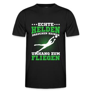 Fußball Torwart Fußballspieler Torhüter - Männer Funktions-T-Shirt - Schwarz - Vorne - AI Model Male 178 dark (178cm)