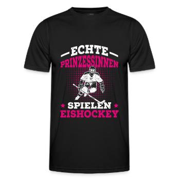 Echte Prinzessinnen spielen Eishockey - Männer Funktions-T-Shirt - Schwarz - Vorne - AI Model Male 178 dark (178cm)