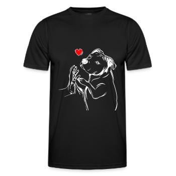 Pitbull amour chien femme cadeau - T-shirt sport Homme - noir - Devant - AI Model Male 178 dark (178cm)