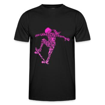 Skater Girl Skateboard Stunt Geschenk - Männer Funktions-T-Shirt - Schwarz - Vorne - AI Model Male 178 dark (178cm)