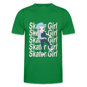Skater Girl Skateboard Stunt Skateboarder - Männer Funktions-T-Shirt - Kelly Green - Vorne - AI Model Male 178 dark (178cm)