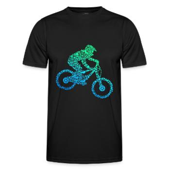 Downhill Mountainbike Biker MTB Jungen - Männer Funktions-T-Shirt - Schwarz - Vorne - AI Model Male 178 dark (178cm)