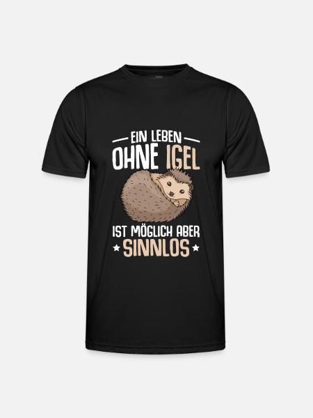 Igel Liebhaber Kinder Damen Herren - Männer Funktions-T-Shirt - Schwarz