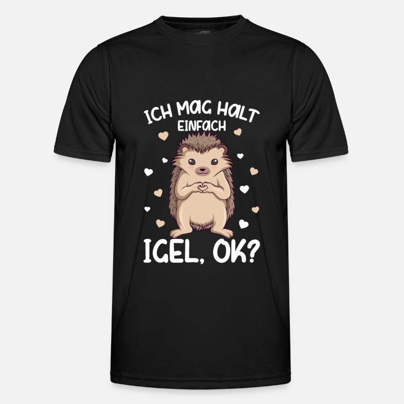 Igel - Ich mag halt Igel Kinder Mädchen - Männer Funktions-T-Shirt - Schwarz