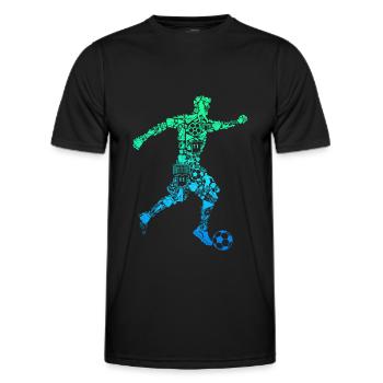 Fußball Fußballer Jungen Kinder - Männer Funktions-T-Shirt - Schwarz - Vorne - AI Model Male 178 dark (178cm)