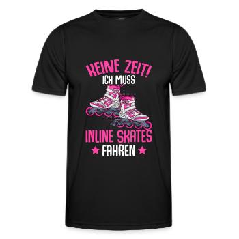 Inline Skates Inline Skating Inline Skater - Männer Funktions-T-Shirt - Schwarz - Vorne - AI Model Male 178 dark (178cm)