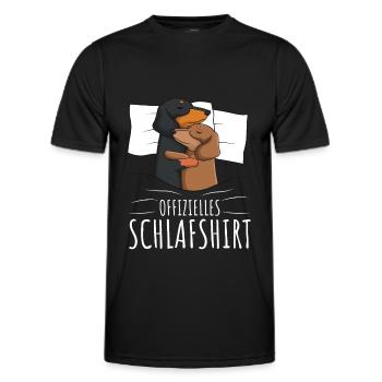 Offizielles Schlafshirt Dackel Hund - Männer Funktions-T-Shirt - Schwarz - Vorne - AI Model Male 178 dark (178cm)