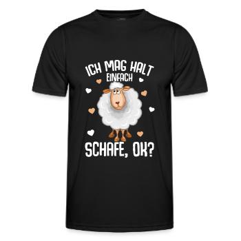 Ich mag halt Schafe Schaf Kinder - Männer Funktions-T-Shirt - Schwarz - Vorne - AI Model Male 178 dark (178cm)