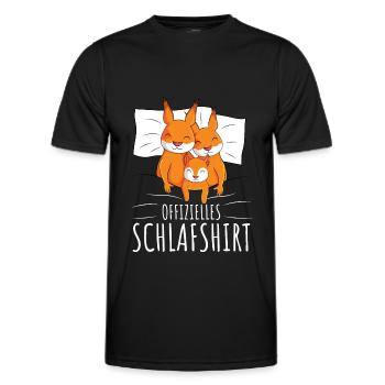 Offizielles Schlafshirt Eichhörnchen Familie - Männer Funktions-T-Shirt - Schwarz - Vorne - AI Model Male 178 dark (178cm)