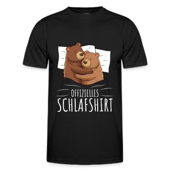 Offizielles Schlafshirt Bär Grizzly Braunbär - Männer Funktions-T-Shirt - Schwarz - Vorne - AI Model Male 178 dark (178cm)