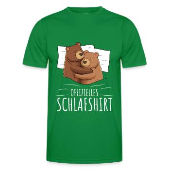 Offizielles Schlafshirt Bär Grizzly Braunbär - Männer Funktions-T-Shirt - Kelly Green - Vorne - AI Model Male 178 dark (178cm)