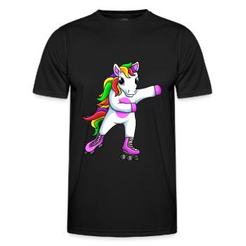 Roller Skates Roller Girl Roller Skate Unicorn - Men's Functional T-Shirt - black - Front - AI Model Male 178 dark (178cm)