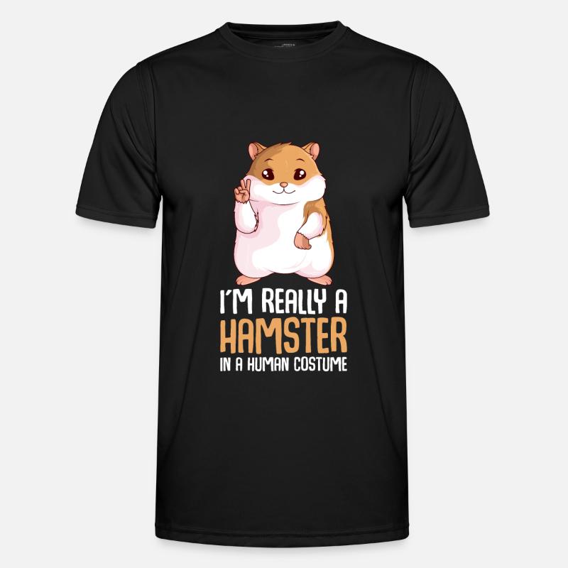 Hamster Haustier Mädchen Kinder - Männer Funktions-T-Shirt - Schwarz