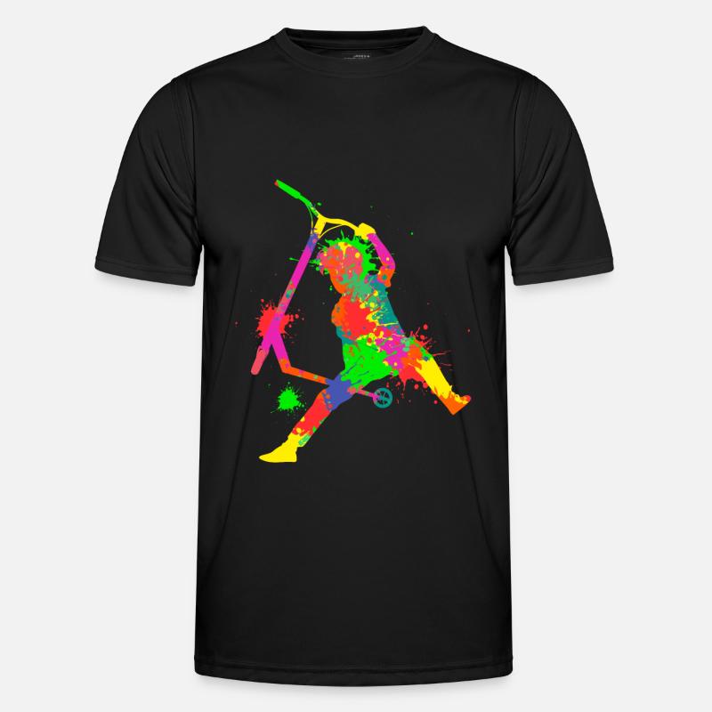 Stunt Scooter Tretroller E-Roller Kinder Männer Funktions-T-Shirt