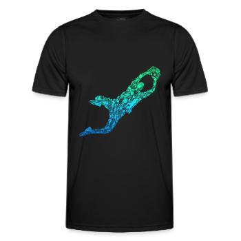 Fußball Torwart Torhüter - Männer Funktions-T-Shirt - Schwarz - Vorne - AI Model Male 178 dark (178cm)