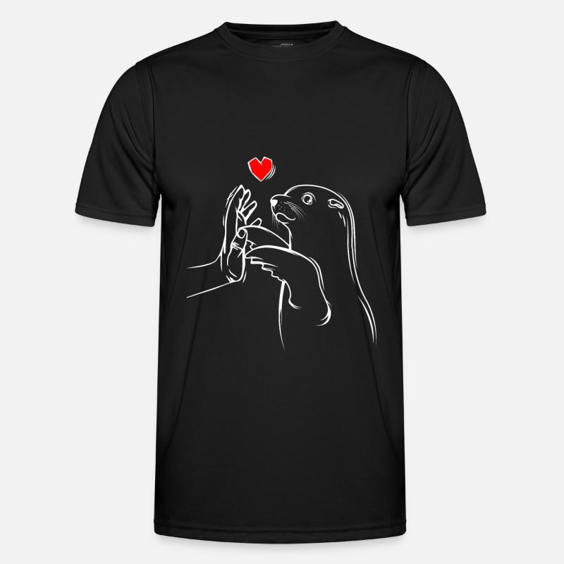 Robbe Seelöwe Seehund Robben Kinder - Männer Funktions-T-Shirt - Schwarz