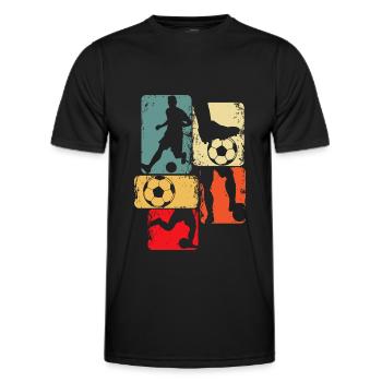 Fußball Fußballer Fußballspieler Jungen Kinder - Männer Funktions-T-Shirt - Schwarz - Vorne - AI Model Male 178 dark (178cm)