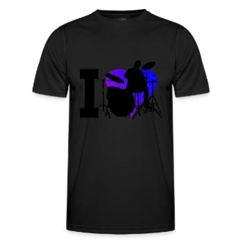 Percussions de batteur féminin - T-shirt sport Homme - noir - Devant - AI Model Male 178 dark (178cm)