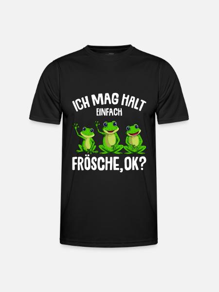 Frosch Ich mag halt Frösche Damen Mädchen Kinder - Männer Funktions-T-Shirt - Schwarz