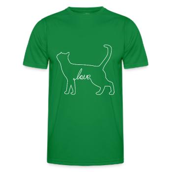 Katzen Liebe Katzenliebhaber Kätzchen Damen - Männer Funktions-T-Shirt - Kelly Green - Vorne - AI Model Male 178 dark (178cm)