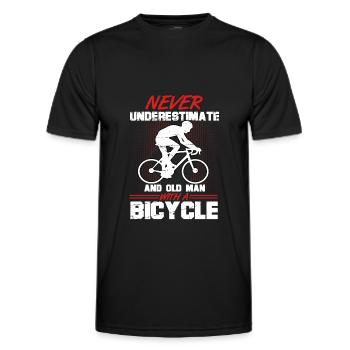 bicycle Bicycle Never underestimate and old Man - Men's Functional T-Shirt - black - Front - AI Model Male 178 dark (178cm)