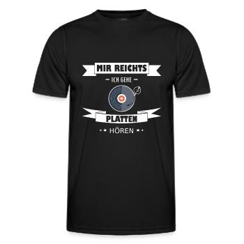 Vinyl Oldschool Schallplatten Platten Musik - Männer Funktions-T-Shirt - Schwarz - Vorne - AI Model Male 178 dark (178cm)