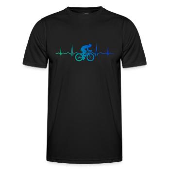 Men's Road Cycling Road Bike Road Bike Road Bike - Men's Functional T-Shirt - black - Front - AI Model Male 178 dark (178cm)