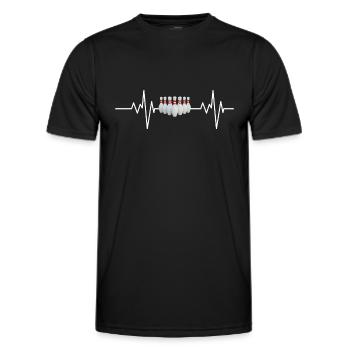 Bowling Pins Bowler Geschenk Herzschlag Bowling - Männer Funktions-T-Shirt - Schwarz - Vorne - AI Model Male 178 dark (178cm)