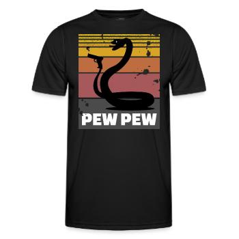 Schlange mit Pistole (Pew Pew) - Männer Funktions-T-Shirt - Schwarz - Vorne - AI Model Male 178 dark (178cm)