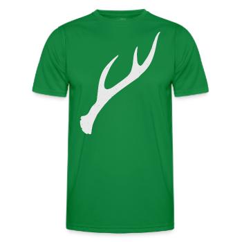 Stange (Sechsender) Geweih Rehbock RECHTS - Männer Funktions-T-Shirt - Kelly Green - Vorne - AI Model Male 178 dark (178cm)