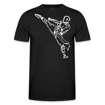 Kung-Fu High Kick - Men's Functional T-Shirt - black - Front - AI Model Male 178 dark (178cm)
