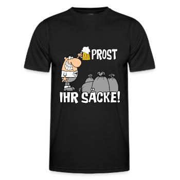 Prost ihr Säcke - Männer Funktions-T-Shirt - Schwarz - Vorne - AI Model Male 178 dark (178cm)