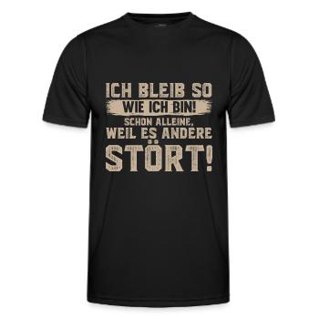 Ich bleib so wie ich bin - für Selbstbewusste - Männer Funktions-T-Shirt - Schwarz - Vorne - AI Model Male 178 dark (178cm)