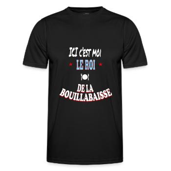 Ici c'est moi le roi de la bouillabaisse - T-shirt sport Homme - noir - Devant - AI Model Male 178 dark (178cm)