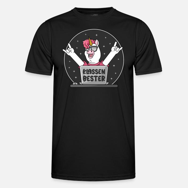 Bester in der Klasse Schule Einhorn Klassenbester - Männer Funktions-T-Shirt - Schwarz
