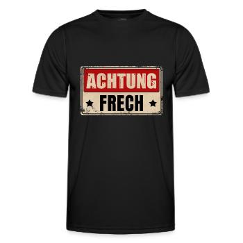 ACHTUNG FRECH - Männer Funktions-T-Shirt - Schwarz - Vorne - AI Model Male 178 dark (178cm)