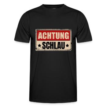 ACHTUNG SCHLAU - Männer Funktions-T-Shirt - Schwarz - Vorne - AI Model Male 178 dark (178cm)