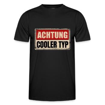 COOLER TYP - Männer Funktions-T-Shirt - Schwarz - Vorne - AI Model Male 178 dark (178cm)