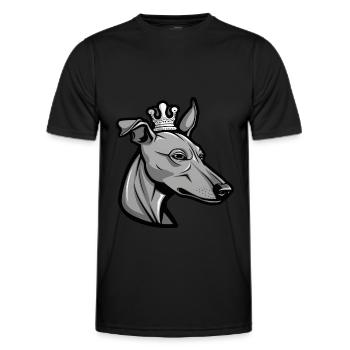 Couronne de chien lévrier - T-shirt sport Homme - noir - Devant - AI Model Male 178 dark (178cm)