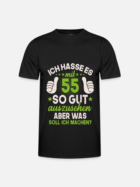 55 Jahre Spruch lustig 55 Geburtstag Geschenk - Männer Funktions-T-Shirt - Schwarz