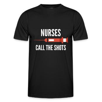 Les infirmières prennent les commandes - T-shirt sport Homme - noir - Devant - AI Model Male 178 dark (178cm)