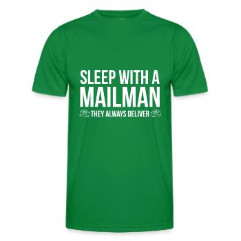 Schlafen Sie mit einem Postboten, den sie immer liefern - Männer Funktions-T-Shirt - Kelly Green - Vorne - AI Model Male 178 dark (178cm)