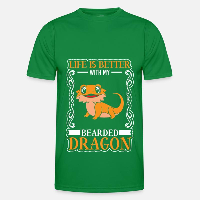 Echse Eidechse Bartagam Männer Funktions-T-Shirt